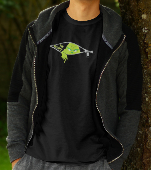 Grinch Ew People Christmas Zipper Holiday Humor T-Shirt