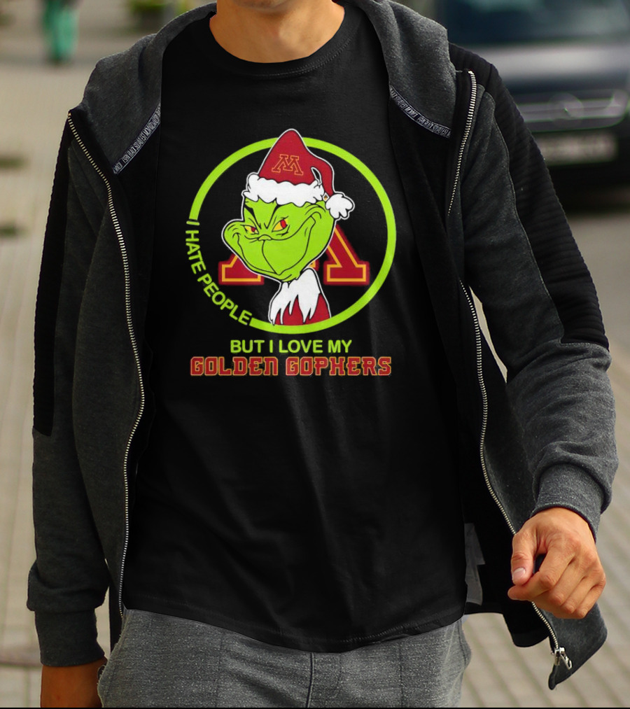 Grinch I Hate People But I Love My Minnesota Golden Gophers T-Shirt