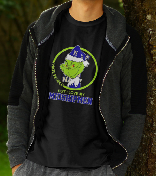 Grinch I Hate People But I Love My Navy Midshipmen T-Shirt