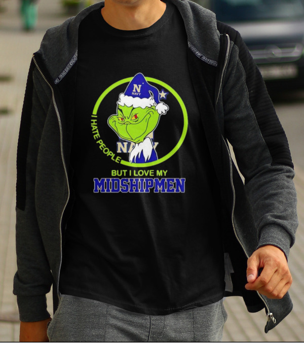 Grinch I Hate People But I Love My Navy Midshipmen T-Shirt
