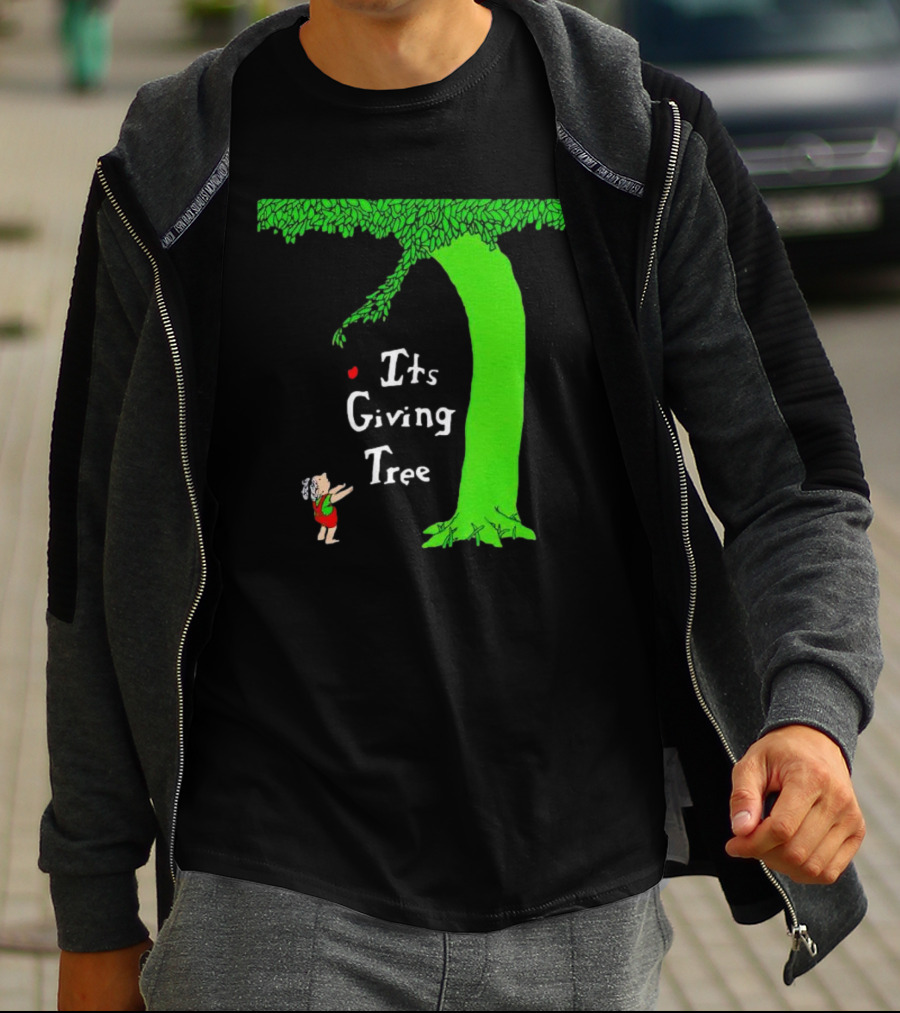 Its Giving Tree With Child And Green Tree T-Shirt
