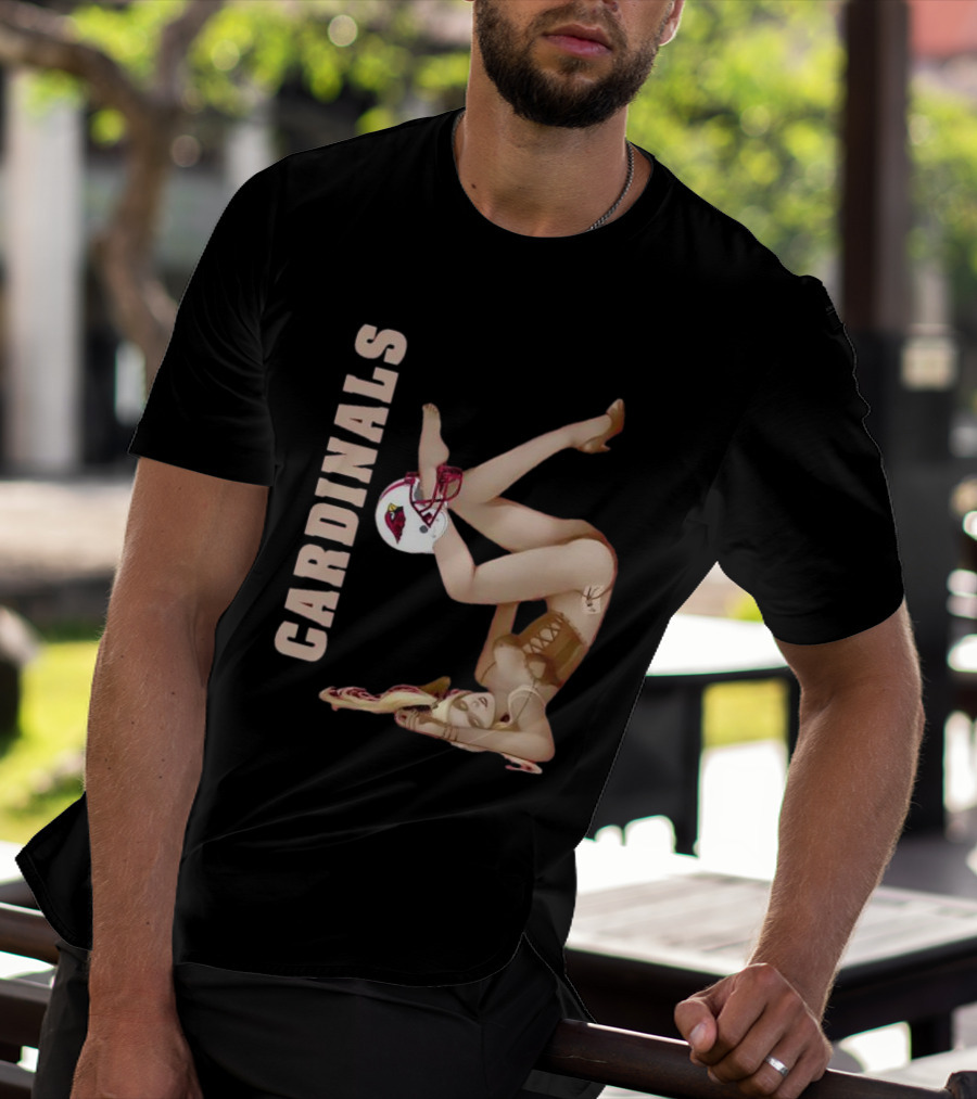 Cardinals Vintage Pin-Up Style Football T-Shirt