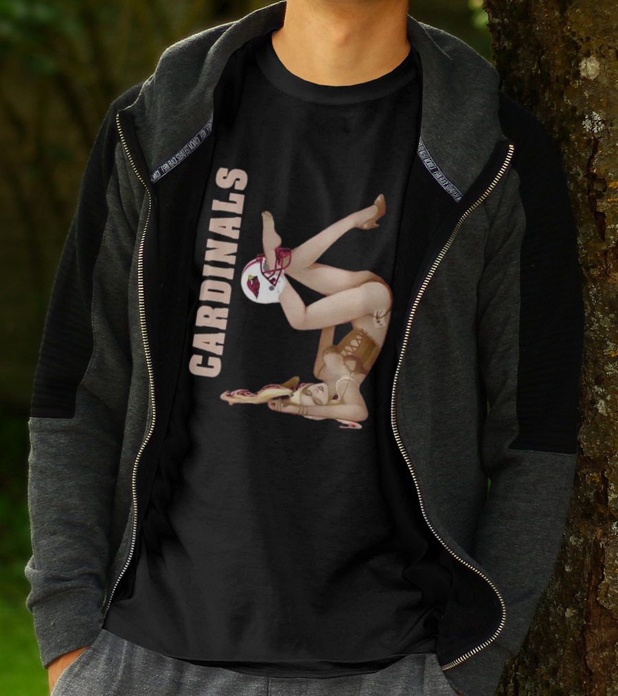 Cardinals Vintage Pin-Up Style Football T-Shirt