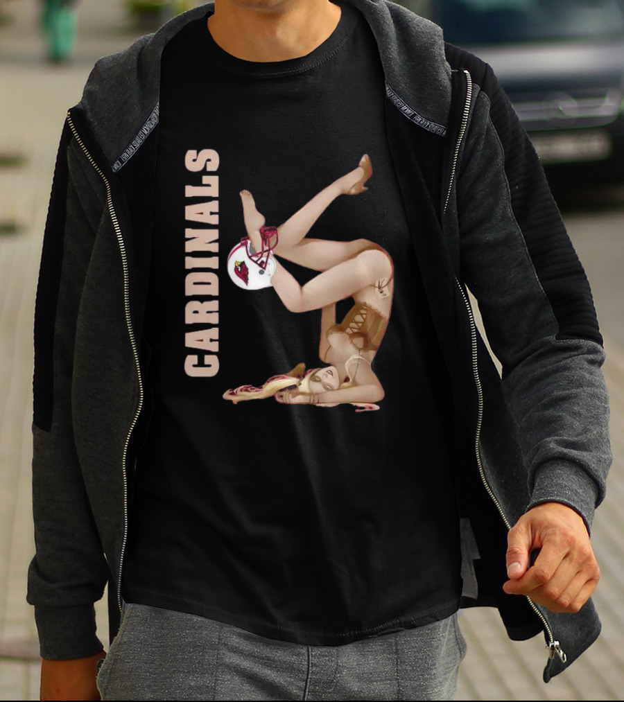 Cardinals Vintage Pin-Up Style Football T-Shirt