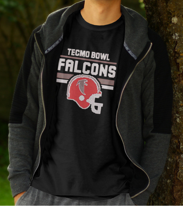 Tecmo Bowl Falcons Helmet Retro Atlanta Football T-Shirt