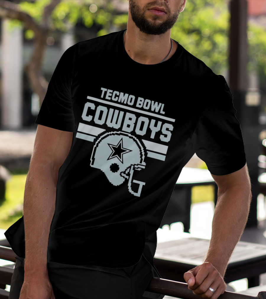 Tecmo Bowl Cowboys Helmet Vintage Pixel T-Shirt
