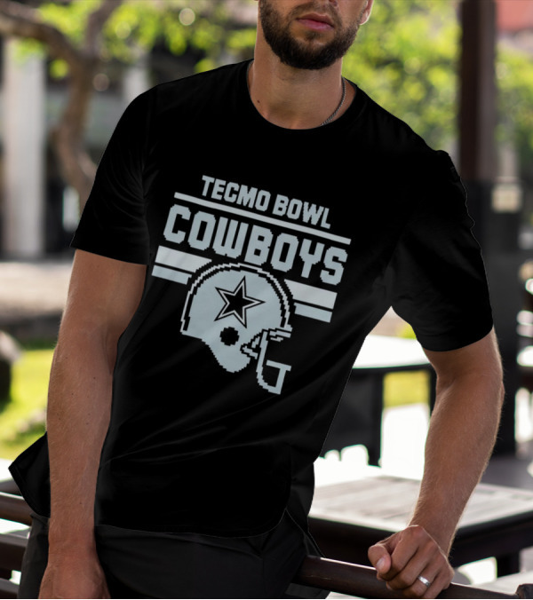 Tecmo Bowl Cowboys Helmet Vintage Pixel T-Shirt