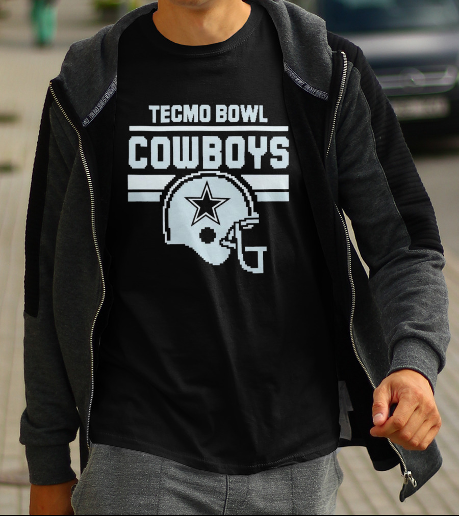 Tecmo Bowl Cowboys Helmet Vintage Pixel T-Shirt