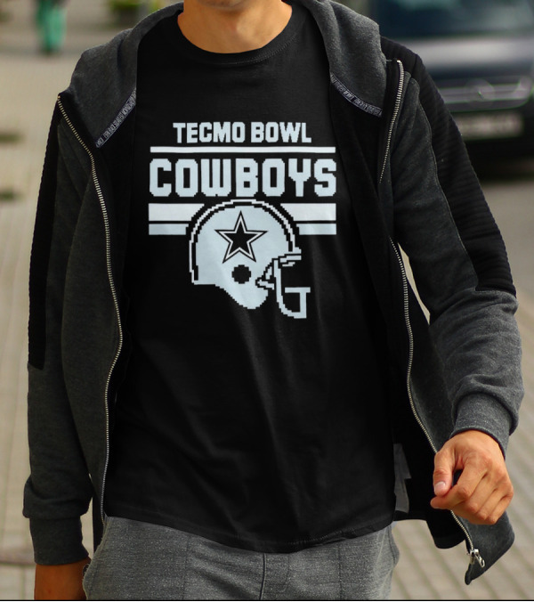 Tecmo Bowl Cowboys Helmet Vintage Pixel T-Shirt