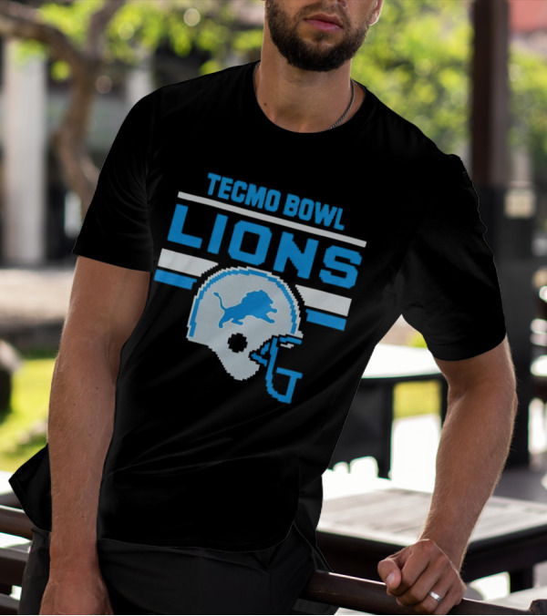 Tecmo Bowl Lions Helmet Detroit T-Shirt