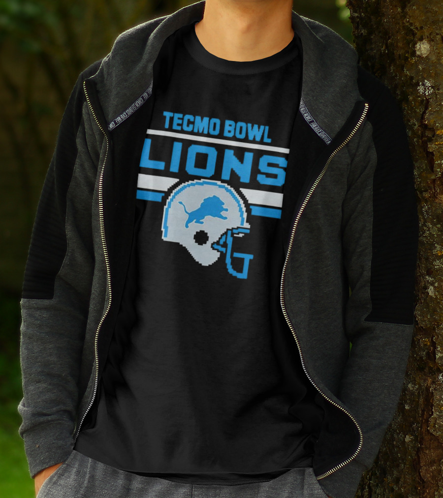 Tecmo Bowl Lions Helmet Detroit T-Shirt