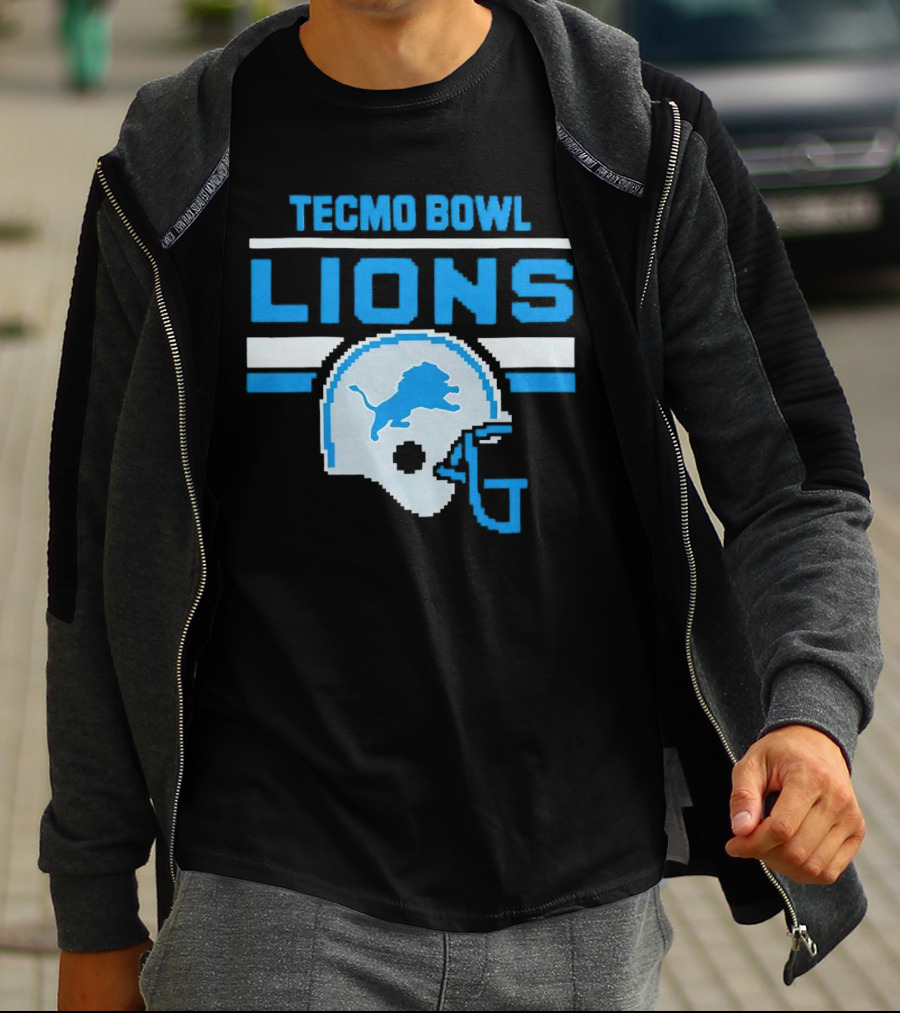 Tecmo Bowl Lions Helmet Detroit T-Shirt