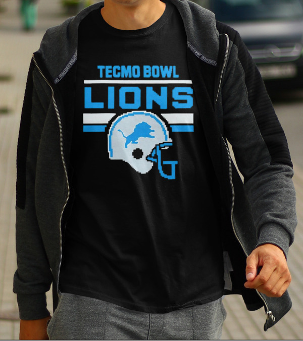 Tecmo Bowl Lions Helmet Detroit T-Shirt