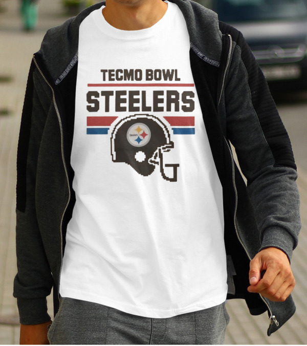 Tecmo Bowl Steelers Pittsburgh Logo Helmet T-Shirt