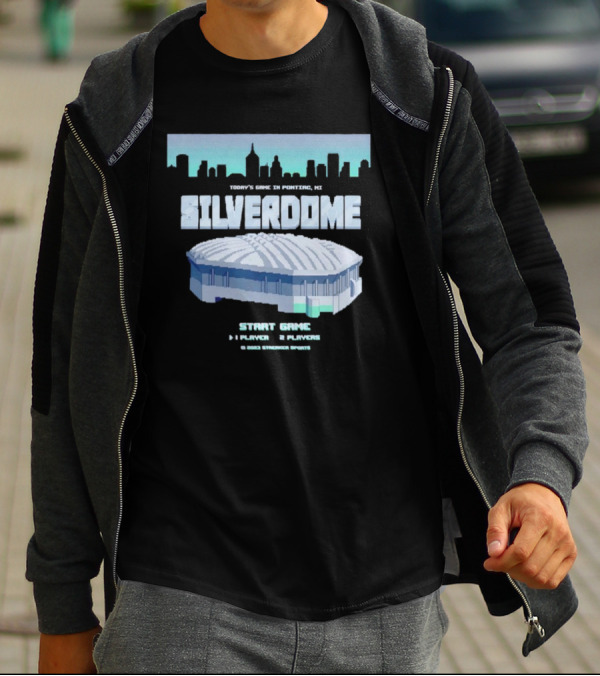 Silverdome 8-Bit Today's Game In Pontiac MI Start Game 1 Player 2 Players T-Shirt