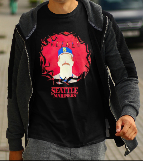 Eleven Stranger Things Style Seattle Mariners Baseball T-Shirt