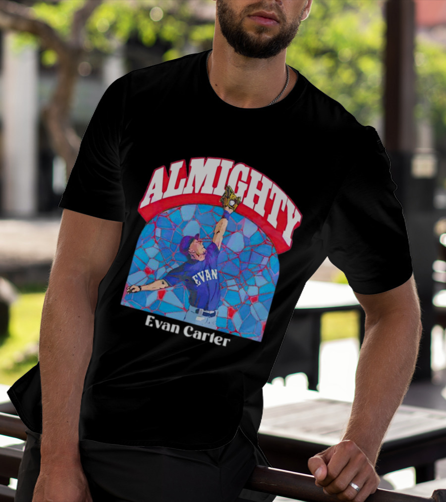 Evan Carter Almighty Baseball Texas T-Shirt
