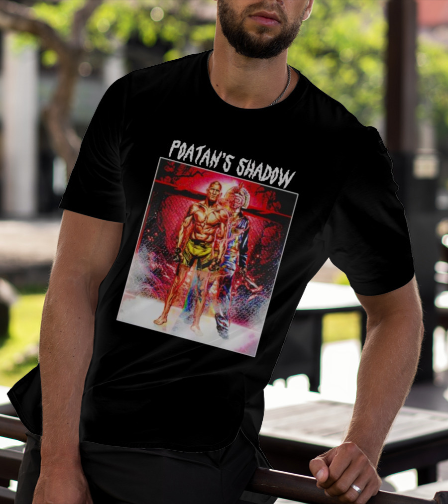 Poatan's Shadow Dual Persona Warrior In Fight Arena T-Shirt