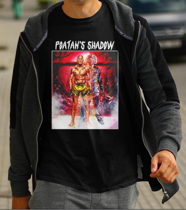 Poatan's Shadow Dual Persona Warrior In Fight Arena T-Shirt
