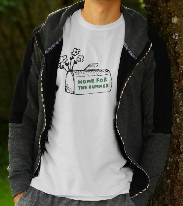 Sara Kays Home For The Summer Graphic With Flowers And Bag T-Shirt