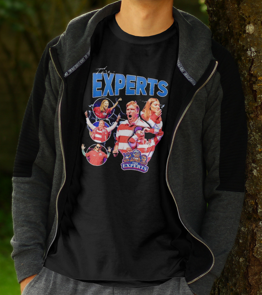 The Experts Team Football Enthusiasts In Red And White Stripes T-Shirt