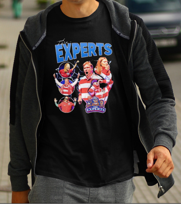 The Experts Team Football Enthusiasts In Red And White Stripes T-Shirt