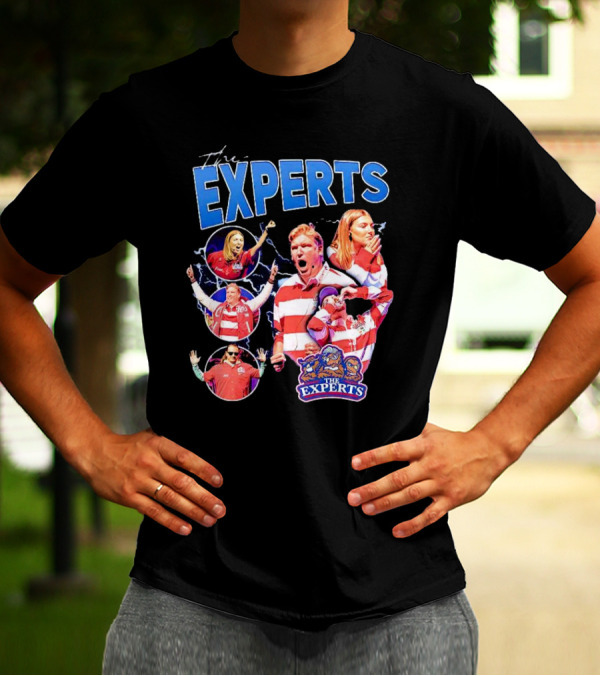 The Experts Team Football Enthusiasts In Red And White Stripes T-Shirt