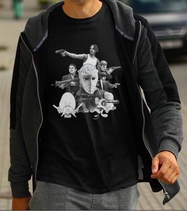 Trust Respect The Shooter Jason Mask Gangsters Anime Characters Gunmen T-Shirt