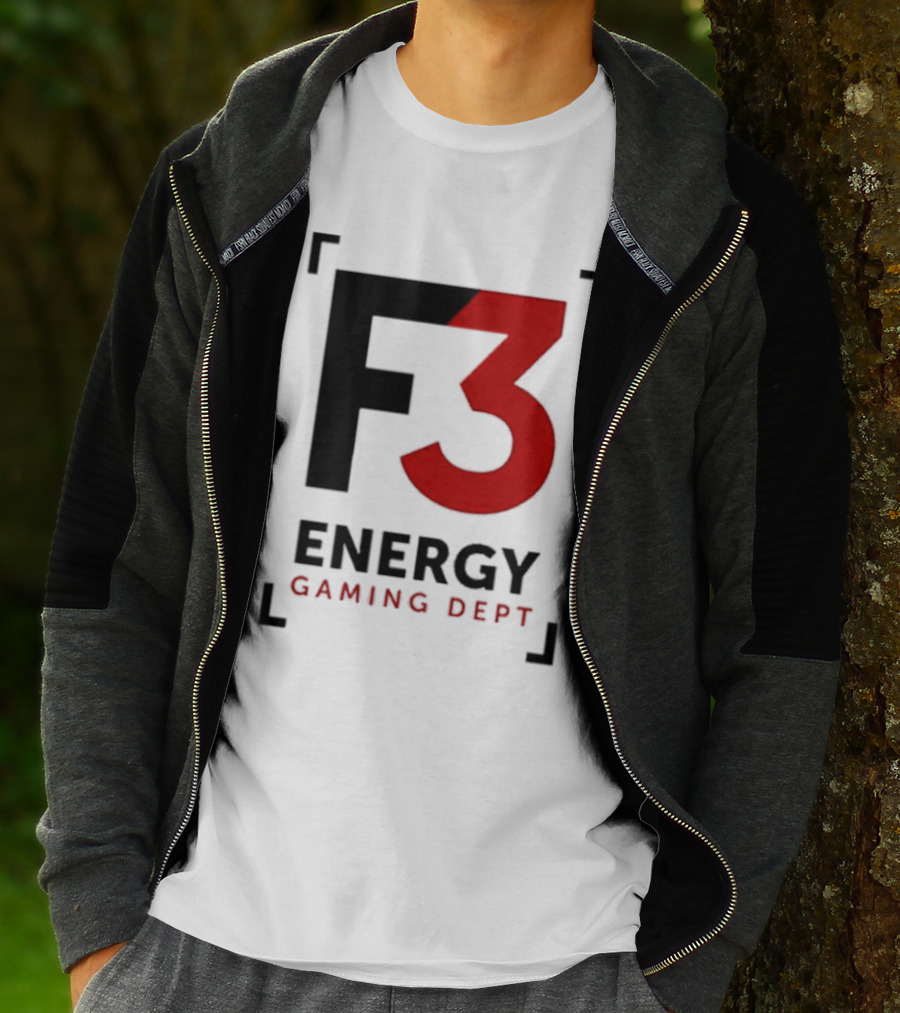 F3 Energy Gaming Dept Bold Red And Black T-Shirt