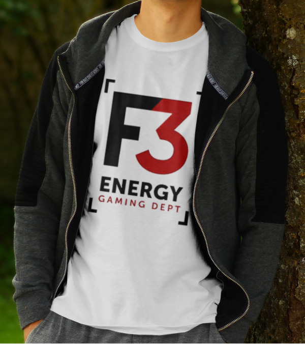 F3 Energy Gaming Dept Bold Red And Black T-Shirt