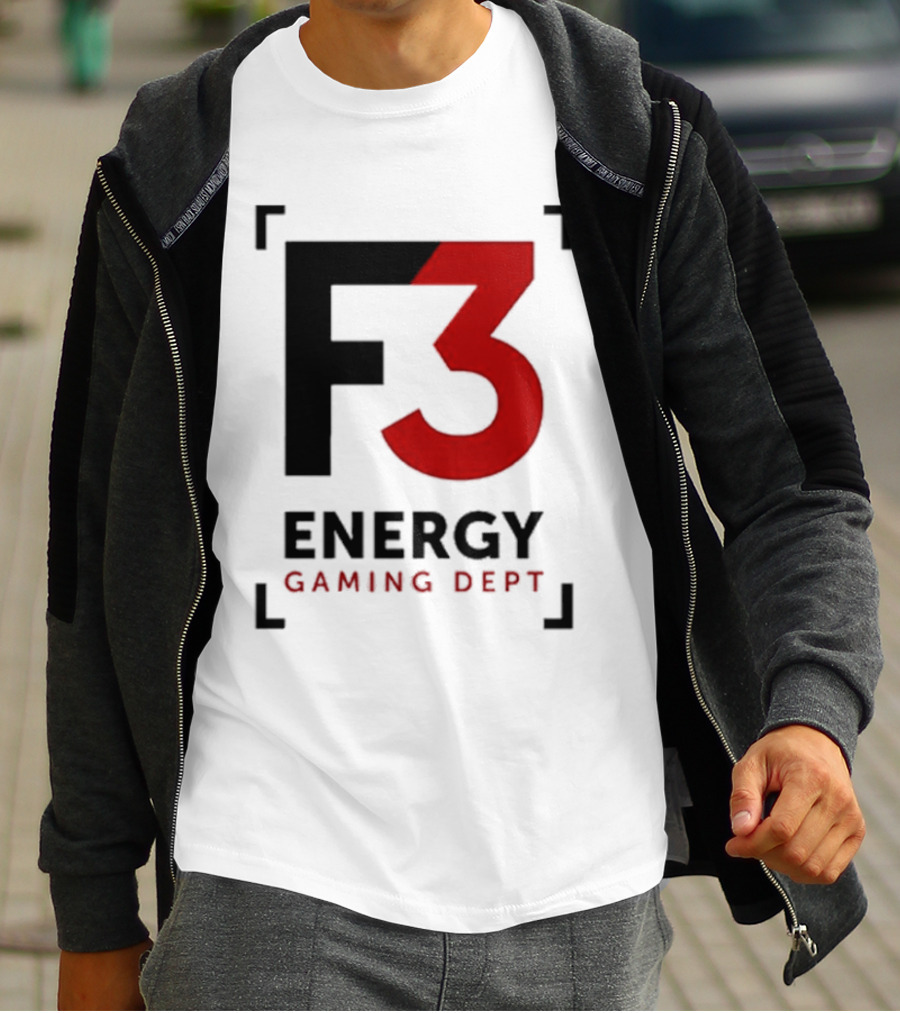 F3 Energy Gaming Dept Bold Red And Black T-Shirt