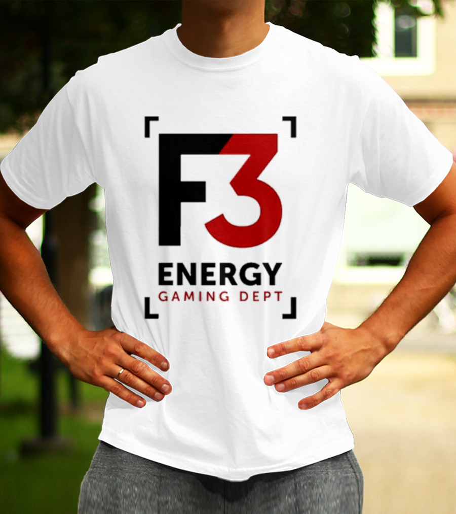 F3 Energy Gaming Dept Bold Red And Black T-Shirt