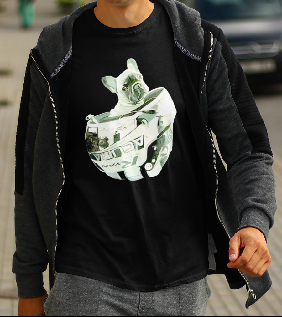 Franklin Beans Eversley French Bulldog Racing Helmet Acura Formula T-Shirt