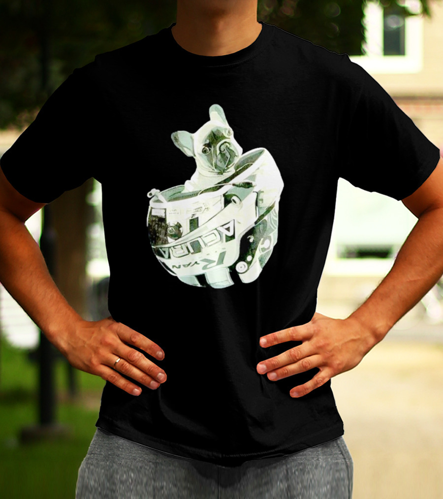 Franklin Beans Eversley French Bulldog Racing Helmet Acura Formula T-Shirt