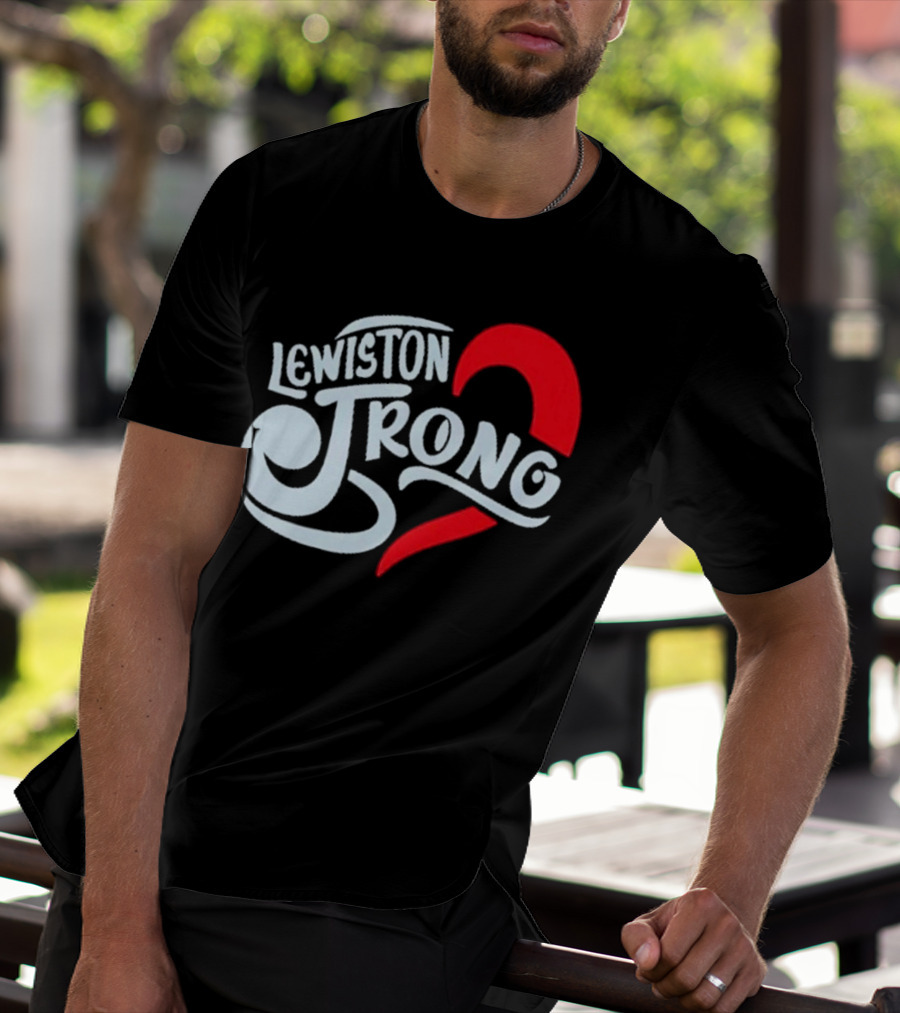 Lewiston Strong Heart Symbol Maine Resilience T-Shirt
