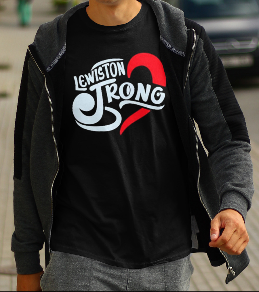 Lewiston Strong Heart Symbol Maine Resilience T-Shirt