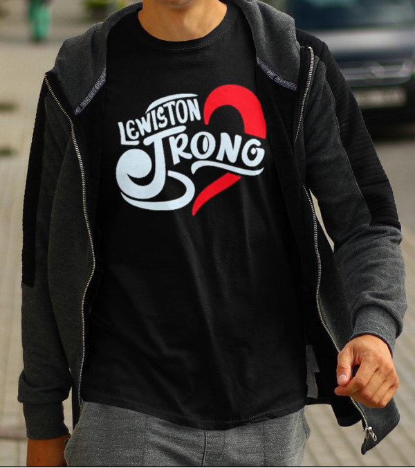 Lewiston Strong Heart Symbol Maine Resilience T-Shirt