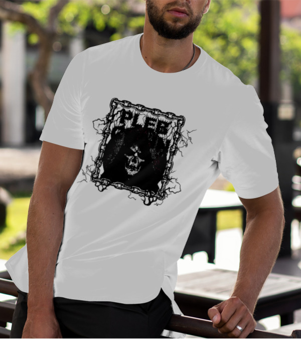 Plebchain Skull With Lightning And Chains T-Shirt