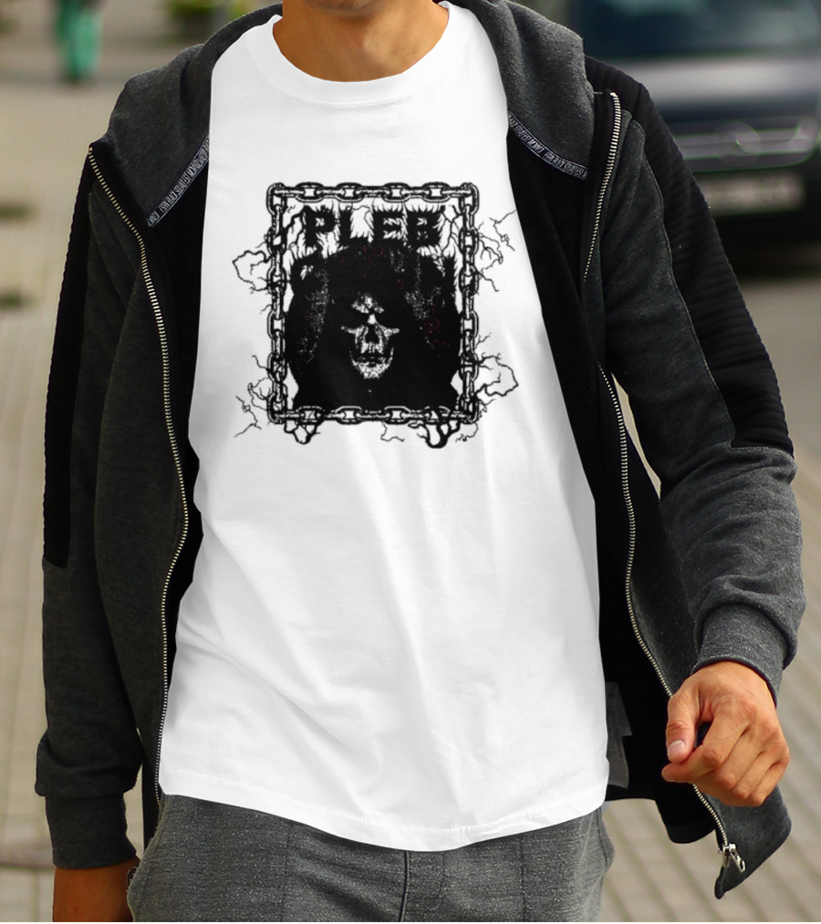 Plebchain Skull With Lightning And Chains T-Shirt