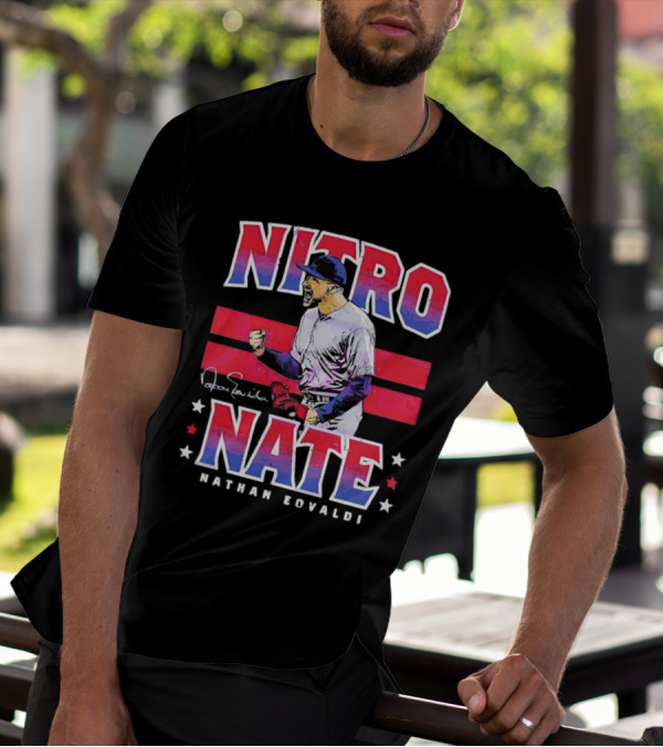 Nitro Nate Nathan Eovaldi Signature Baseball T-Shirt