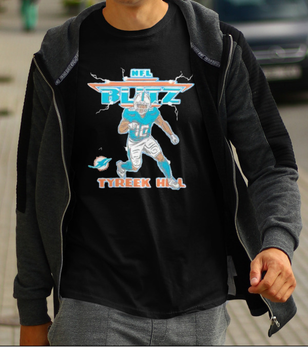 Tyreek Hill NFL Blitz Miami Dolphins Electric Football T-Shirt