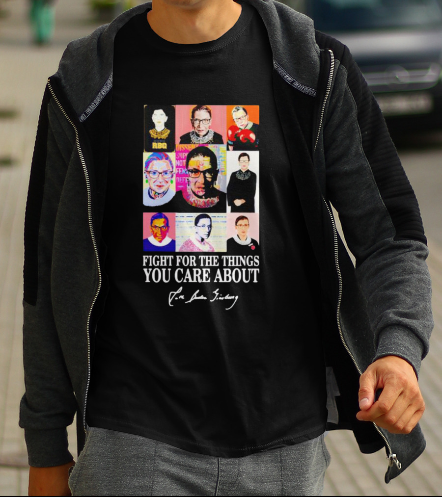 RBG Fight For The Things You Care About Pop Art Justice Collage T-Shirt