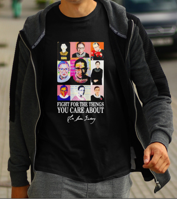 RBG Fight For The Things You Care About Pop Art Justice Collage T-Shirt