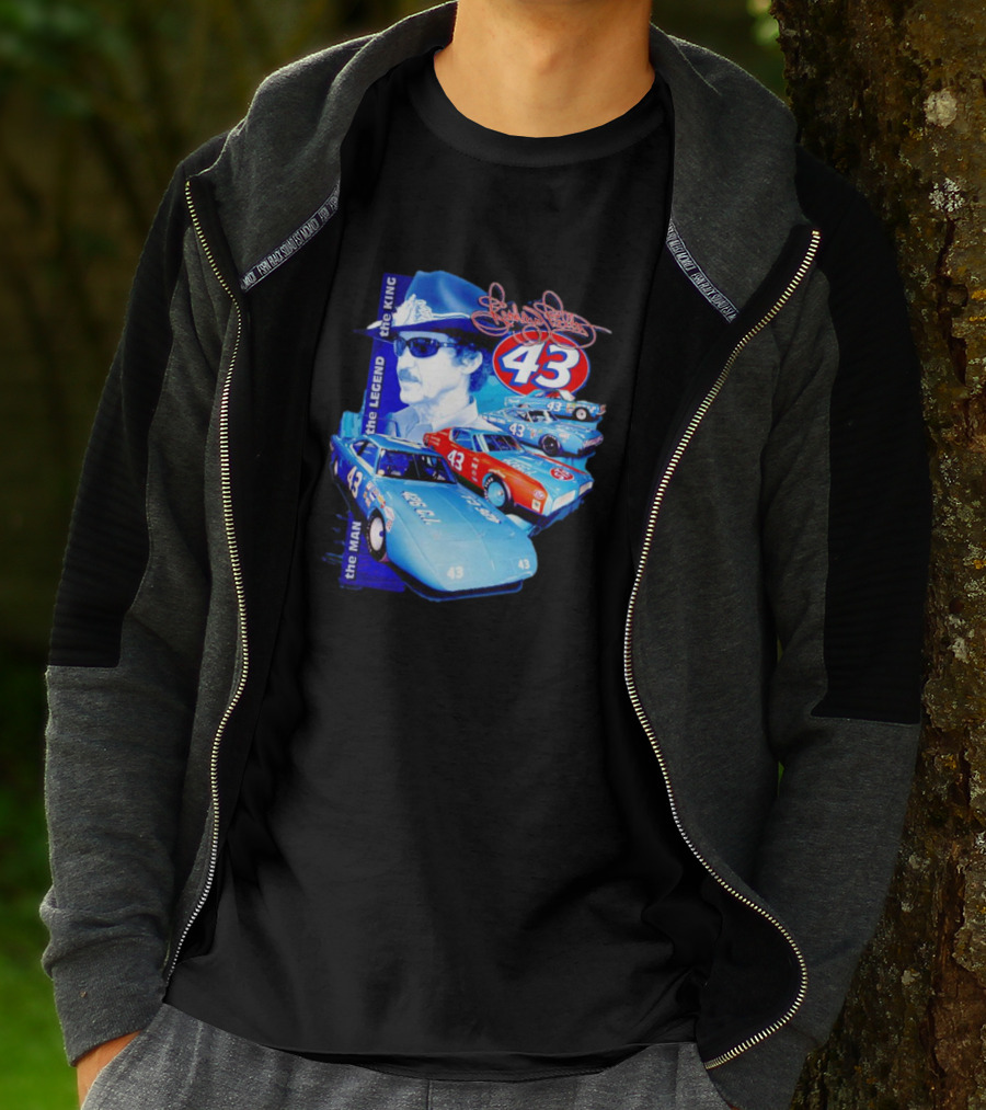 Richard Petty The Legend The King 43 Signature Racing Cars T-Shirt
