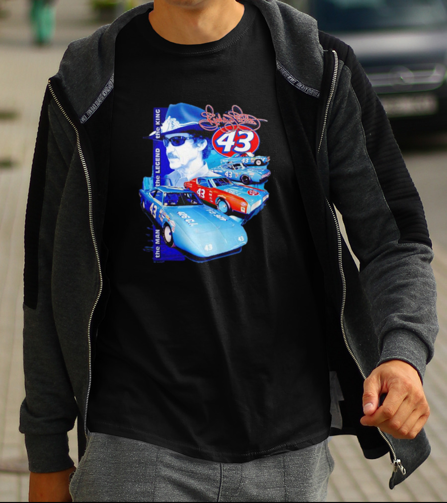 Richard Petty The Legend The King 43 Signature Racing Cars T-Shirt