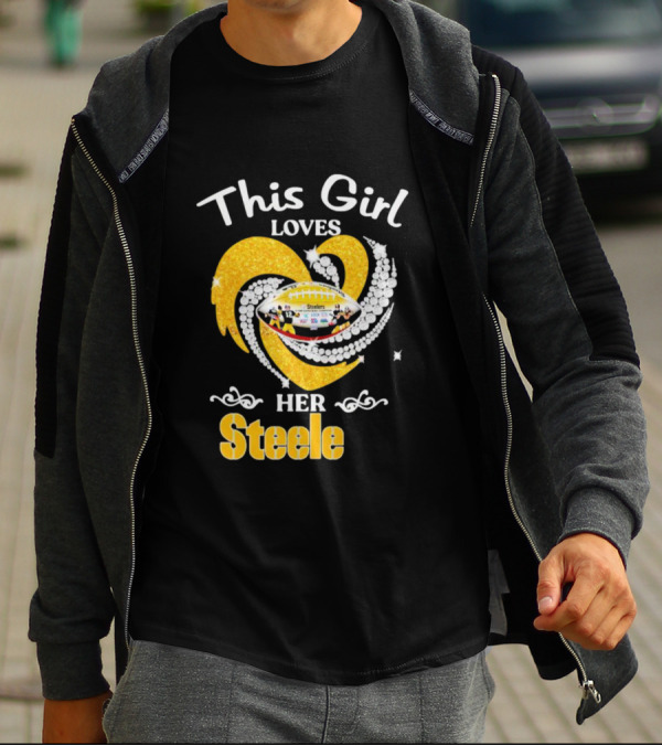 This Girl Loves Her Steelers Heart Football Fan Love T-Shirt