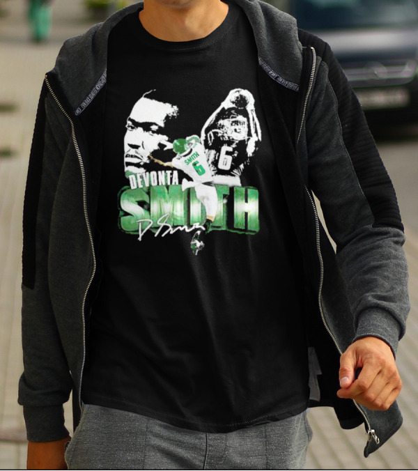 DeVonta Smith Philadelphia Number 6 Football Chrome Look T-Shirt
