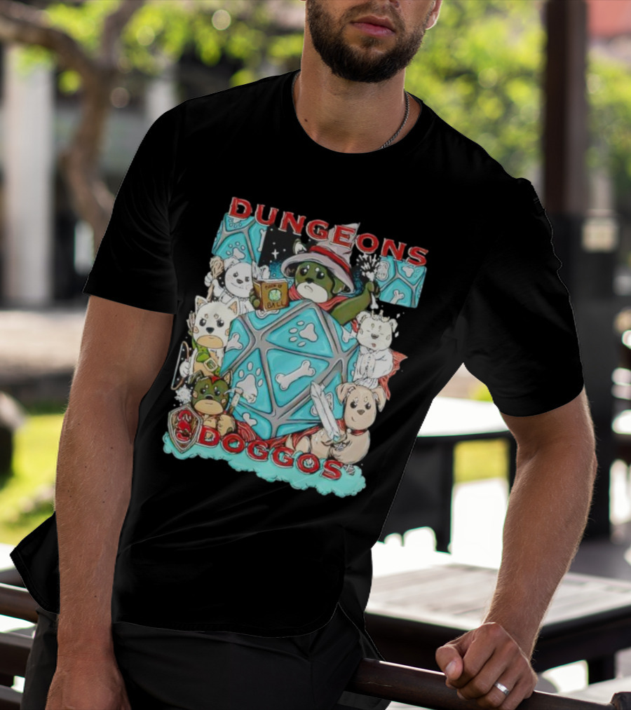 Dungeons Doggos Adventures With Magic Dice And Wizards T-Shirt