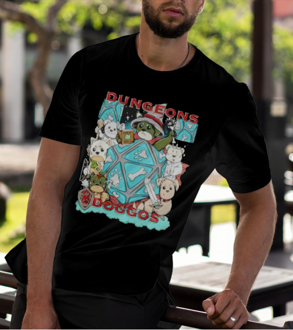Dungeons Doggos Adventures With Magic Dice And Wizards T-Shirt