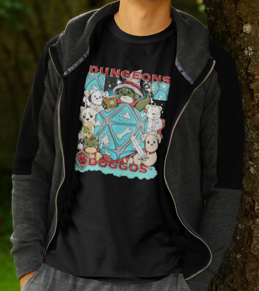 Dungeons Doggos Adventures With Magic Dice And Wizards T-Shirt